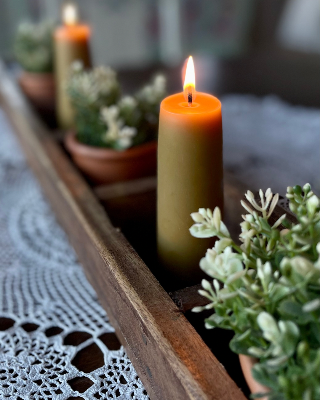 Small Beeswax Farmhouse Pillar