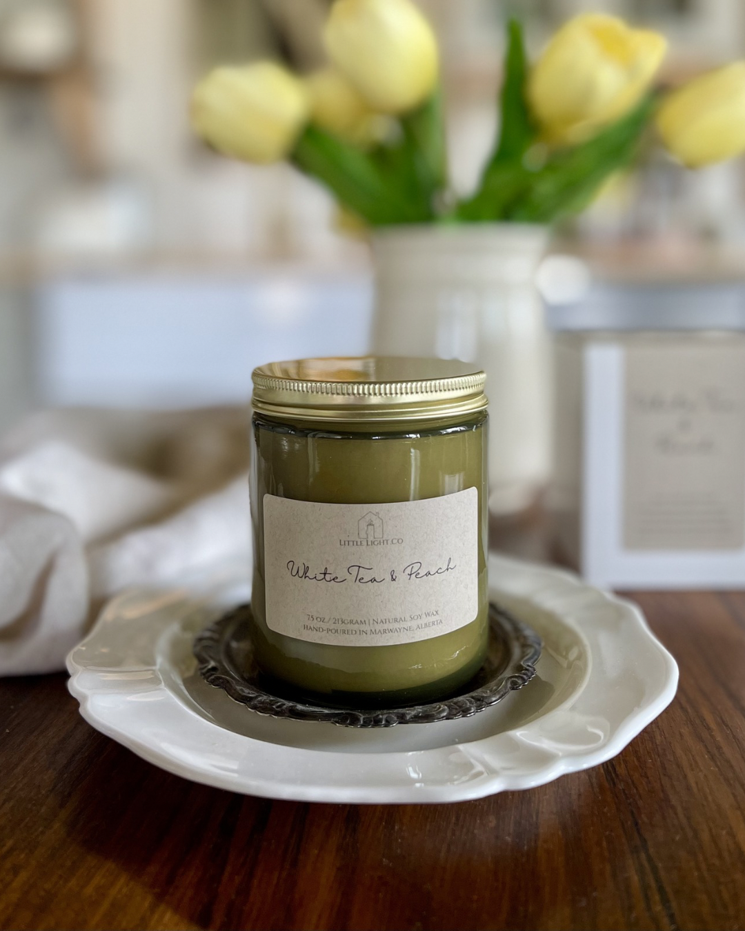 White Tea & Peach Soy Wax Candle