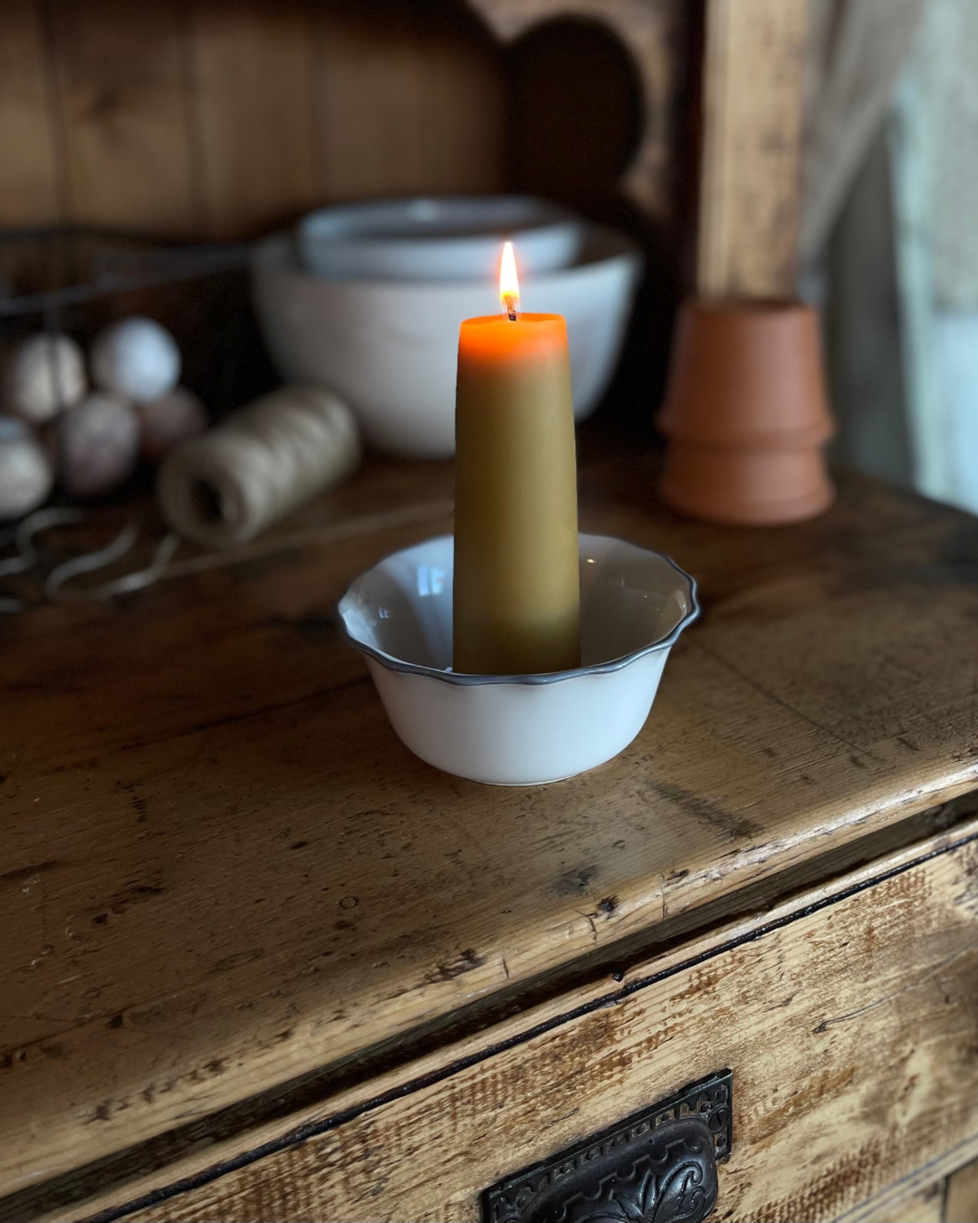 Large Beeswax Farmhouse Pillar